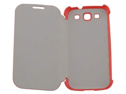 Slim Synthetic Leather Book-Style Flip Cover for Samsung I9300 Galaxy S3 - Red