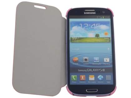Slim Synthetic Leather Book-Style Flip Cover for Samsung I9300 Galaxy S3 - Baby Pink