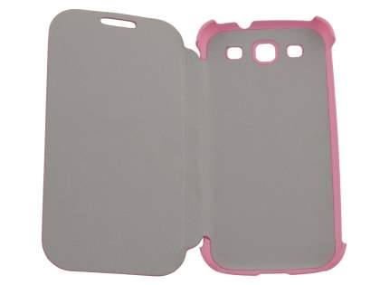 Slim Synthetic Leather Book-Style Flip Cover for Samsung I9300 Galaxy S3 - Baby Pink