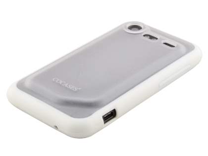COCASES Dual-Design Case for HTC Incredible S - White/Clear