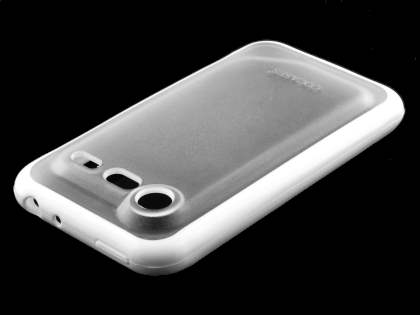 COCASES Dual-Design Case for HTC Incredible S - White/Clear
