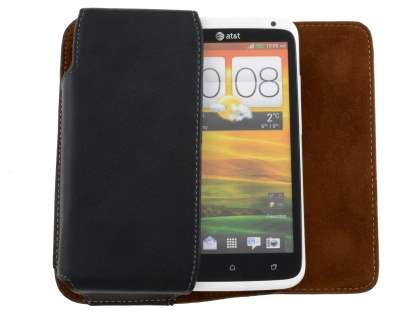 Extra-tough Genuine Leather ShineColours belt pouch for HTC One X / XL / X+