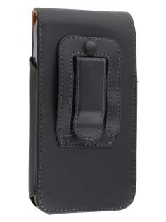 Smooth Synthetic Leather Vertical Belt Pouch - Mobile Only