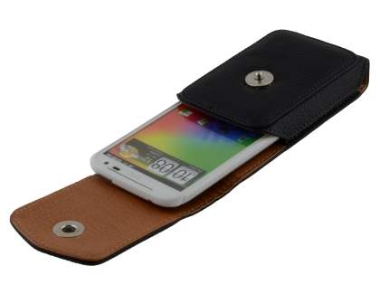 Textured Synthetic Leather Vertical Belt Pouch for HTC Sensation XL