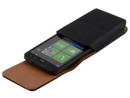 Textured Synthetic Leather Vertical Belt Pouch for HTC Titan