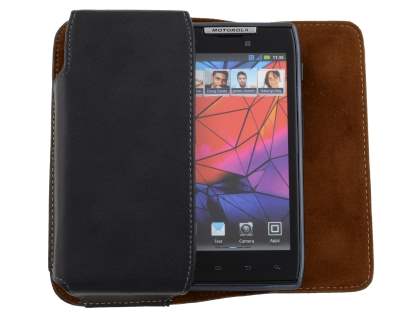 Extra-tough Genuine Leather ShineColours belt pouch for Motorola RAZR