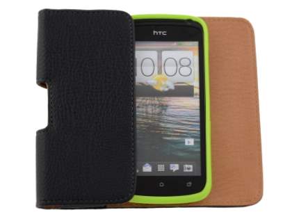 Textured Synthetic Leather Belt Pouch (Bumper Case Compatible) for HTC One S