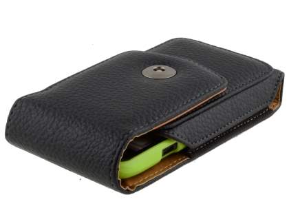 Textured Synthetic Leather Vertical Belt Pouch (Bumper Case Compatible) for HTC One S