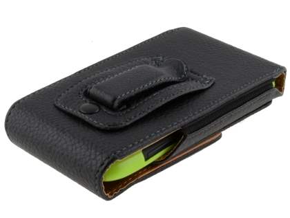 Textured Synthetic Leather Vertical Belt Pouch (Bumper Case Compatible) for HTC One S