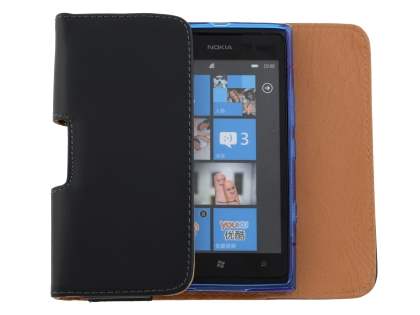 Smooth Synthetic Leather Belt Pouch (Bumper Case Compatible) for Nokia Lumia 900