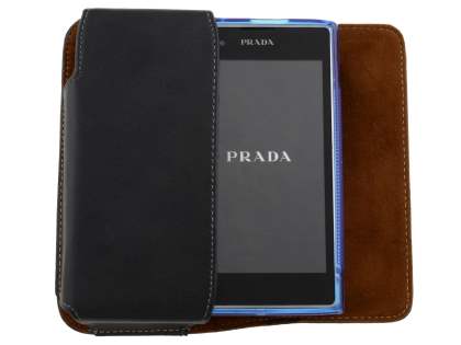 Extra-tough Genuine Leather ShineColours belt pouch (Bumper Case Compatible) for LG Prada 3.0