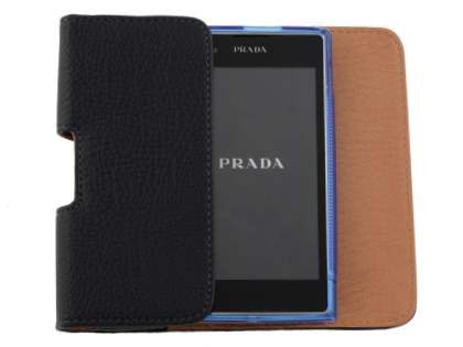 Textured Synthetic Leather Belt Pouch (Bumper Case Compatible) for LG Prada 3.0
