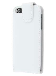 Genuine Leather Flip Case for iPhone SE(1st Gen)/5s/5 - White