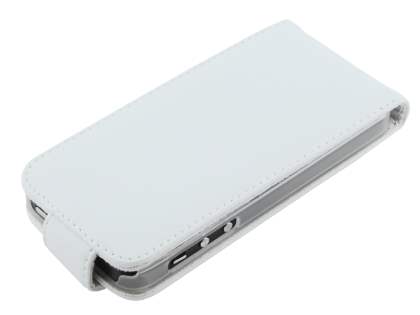 Genuine Leather Flip Case for iPhone SE(1st Gen)/5s/5 - White