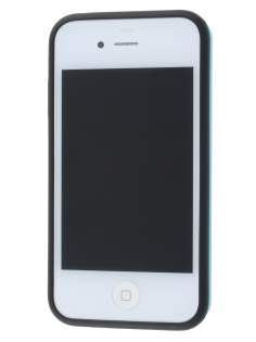 3D Design Protective Case for iPhone 4/4S - Light Blue/Black