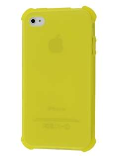 Frosted Colour TPU Gel Case for iPhone 4/4S - Canary Yellow Soft Cover