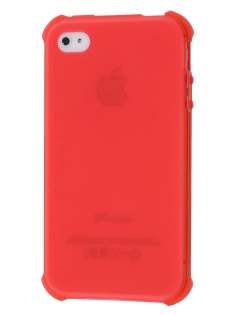 Frosted Colour TPU Gel Case for iPhone 4/4S - Red Soft Cover