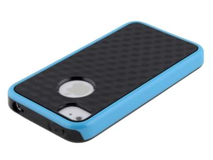 3D Design Protective Case for iPhone 4/4S - Light Blue/Black