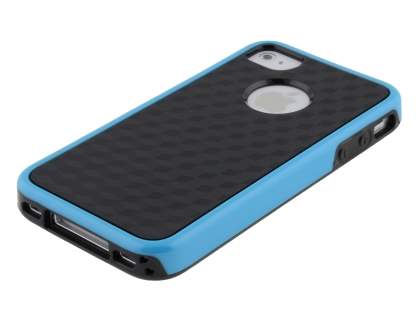 3D Design Protective Case for iPhone 4/4S - Light Blue/Black