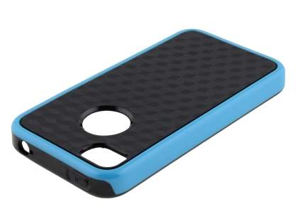 3D Design Protective Case for iPhone 4/4S - Light Blue/Black