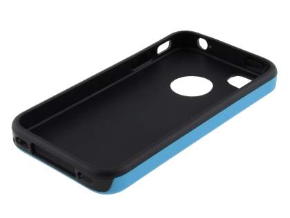3D Design Protective Case for iPhone 4/4S - Light Blue/Black