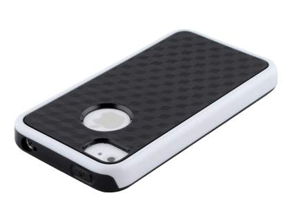 3D Design Protective Case for iPhone 4/4S - White/Black