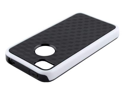 3D Design Protective Case for iPhone 4/4S - White/Black