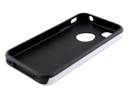 3D Design Protective Case for iPhone 4/4S - White/Black