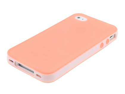 Dual-Tone Case for iPhone 4/4S - White/Frosted Coral pink