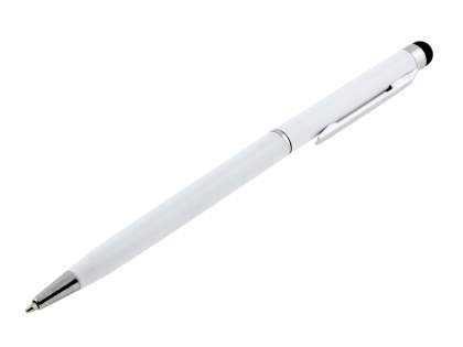 Universal Finger-Touch Dual Stylus & Pen - Pearl White