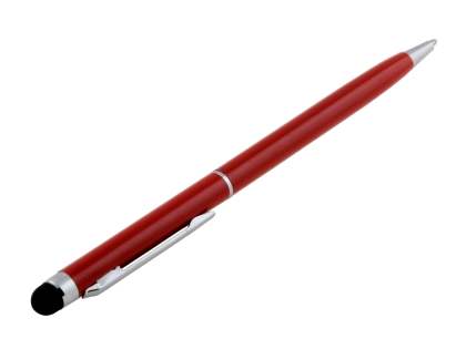Universal Finger-Touch Dual Stylus & Pen - Red Capacitive Stylus