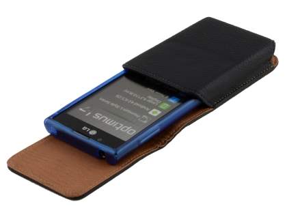 Textured Synthetic Leather Vertical Belt Pouch (Bumper Case Compatible) for LG Optimus L7 P700