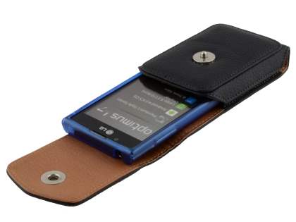 Textured Synthetic Leather Vertical Belt Pouch (Bumper Case Compatible) for LG Optimus L7 P700