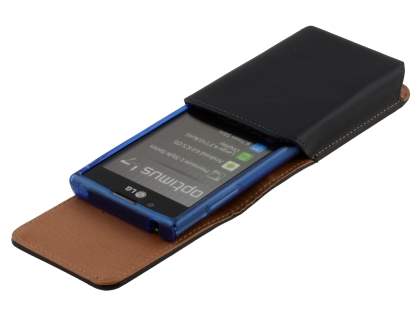 Smooth Synthetic Leather Vertical Belt Pouch (Bumper Case Compatible) for LG Optimus L7 P700