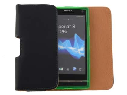 Smooth Synthetic Leather Belt Pouch (Bumper Case Compatible) for Sony Xperia S LT26i