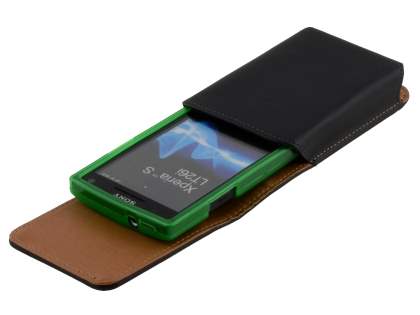 Smooth Synthetic Leather Vertical Belt Pouch (Bumper Case Compatible) for Sony Xperia S LT26i