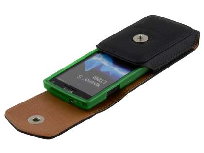 Textured Synthetic Leather Vertical Belt Pouch (Bumper Case Compatible) for Sony Xperia S LT26i