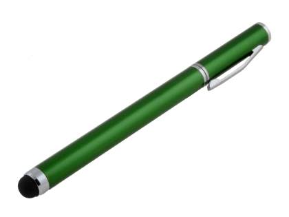 Universal Finger-Touch Stylus & Ball-Point Pen - Metallic Green Capacitive Stylus