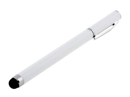 Universal Finger-Touch Stylus & Ball-Point Pen - Pearl White Capacitive Stylus