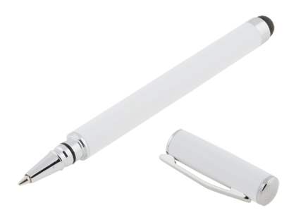 Universal Finger-Touch Stylus & Ball-Point Pen - Pearl White