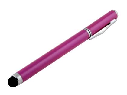 Universal Finger-Touch Stylus & Ball-Point Pen - Hot Pink Capacitive Stylus