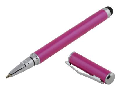 Universal Finger-Touch Stylus & Ball-Point Pen - Hot Pink