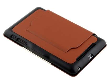 Synthetic Leather Flip Cover with Built-In Stand for Asus Google Nexus 7 2012 - Brown/Black