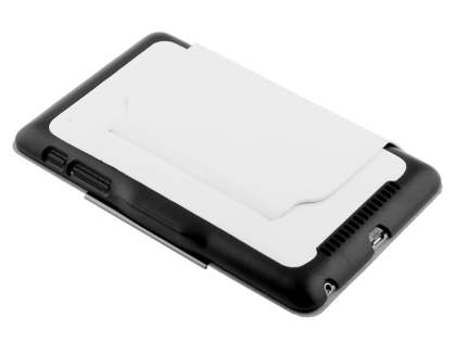Synthetic Leather Flip Cover with Built-In Stand for Asus Google Nexus 7 2012 - White/Black