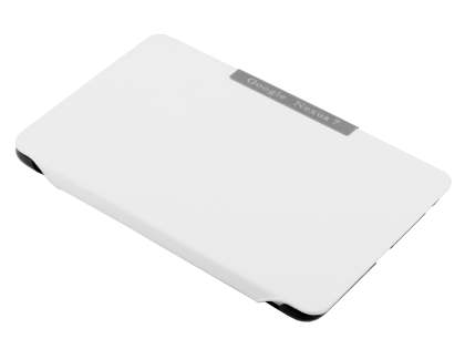 Synthetic Leather Flip Cover with Built-In Stand for Asus Google Nexus 7 2012 - White/Black