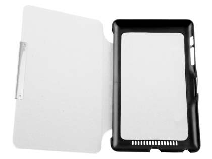 Synthetic Leather Flip Cover with Built-In Stand for Asus Google Nexus 7 2012 - White/Black