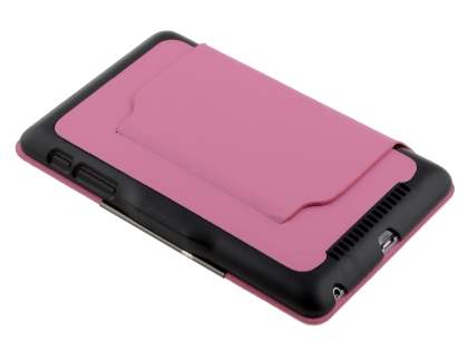 Synthetic Leather Flip Cover with Built-In Stand for Asus Google Nexus 7 2012 - Pink/Black
