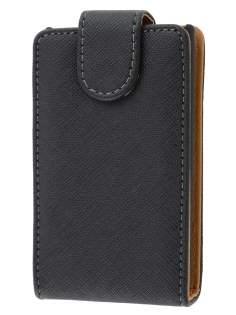 LG Optimus L3 E400 / L2 E405 Synthetic Leather Flip Case - Black