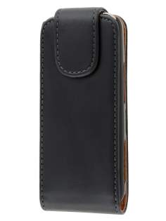 Synthetic Leather Flip Case for Nokia C5 - Black
