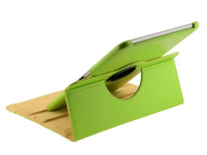 VELOCITY Synthetic Leather Swivel Flip Case for Samsung Galaxy Tab 10.1 - Lime Green